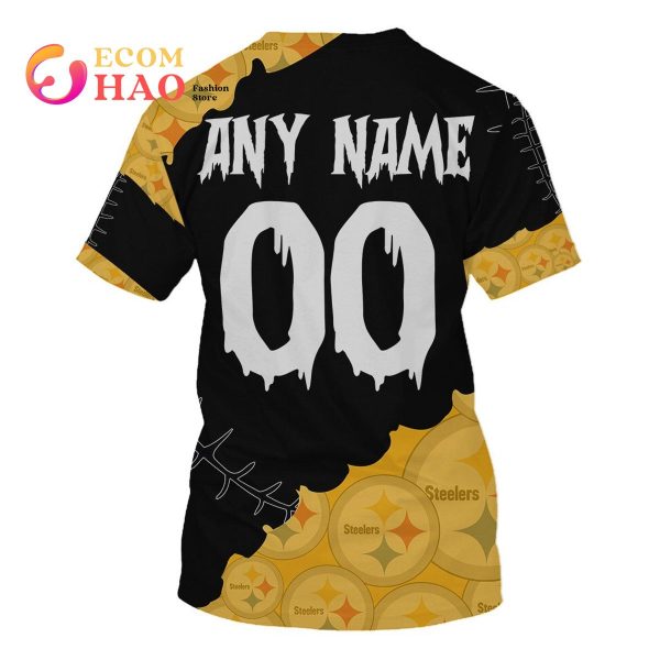 NFL Pittsburgh Steelers Custom Your Name & Number Halloween Style 3D Hoodie