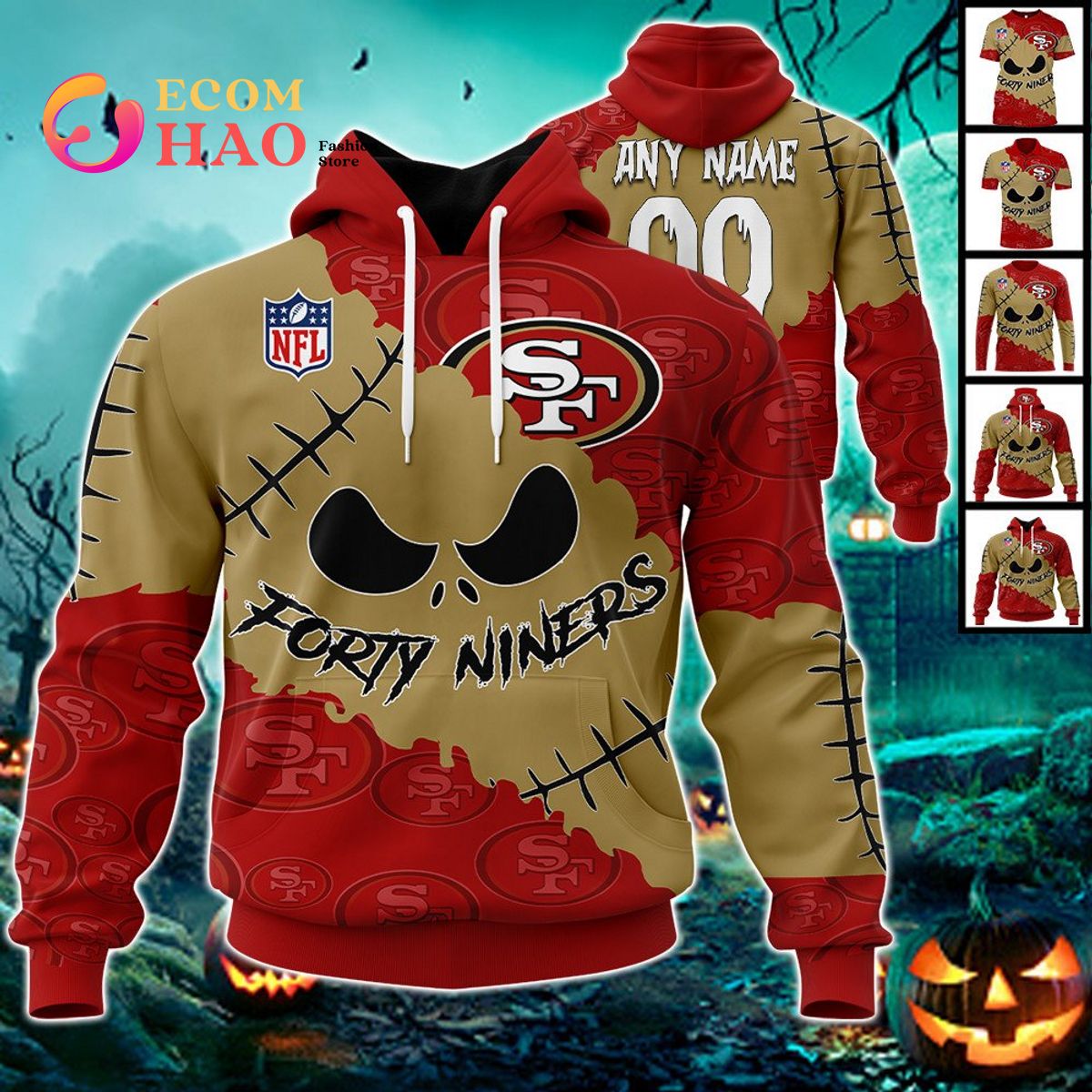 NHL Anaheim Ducks Halloween Jersey Mickey with Friends 3D Hoodie