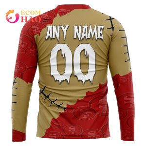 NFL San Francisco 49ers Custom Your Name & Number Halloween Style 3D Hoodie