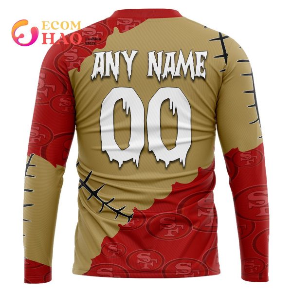 NFL San Francisco 49ers Custom Your Name & Number Halloween Style 3D Hoodie