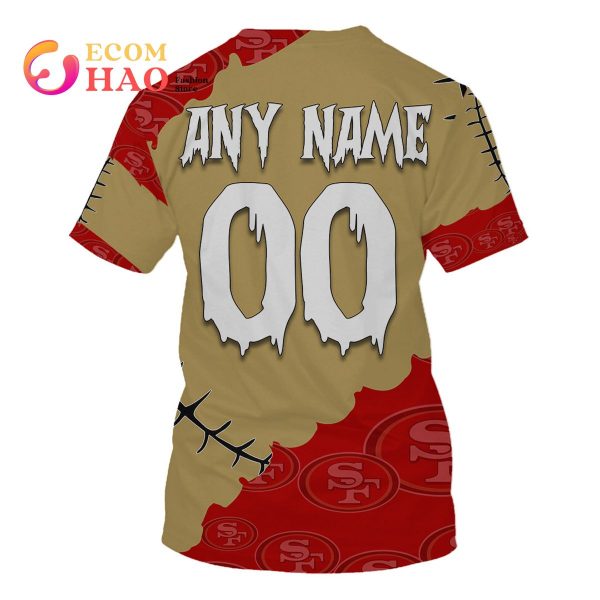 NFL San Francisco 49ers Custom Your Name & Number Halloween Style 3D Hoodie