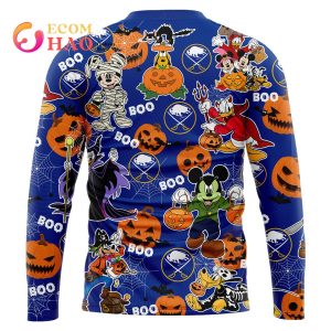 NHL Buffalo Sabres Halloween Jersey Mickey with Friends 3D Hoodie
