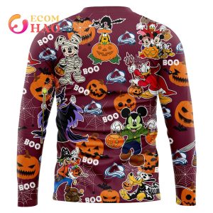 NHL Colorado Avalanche Halloween Jersey Mickey with Friends 3D Hoodie
