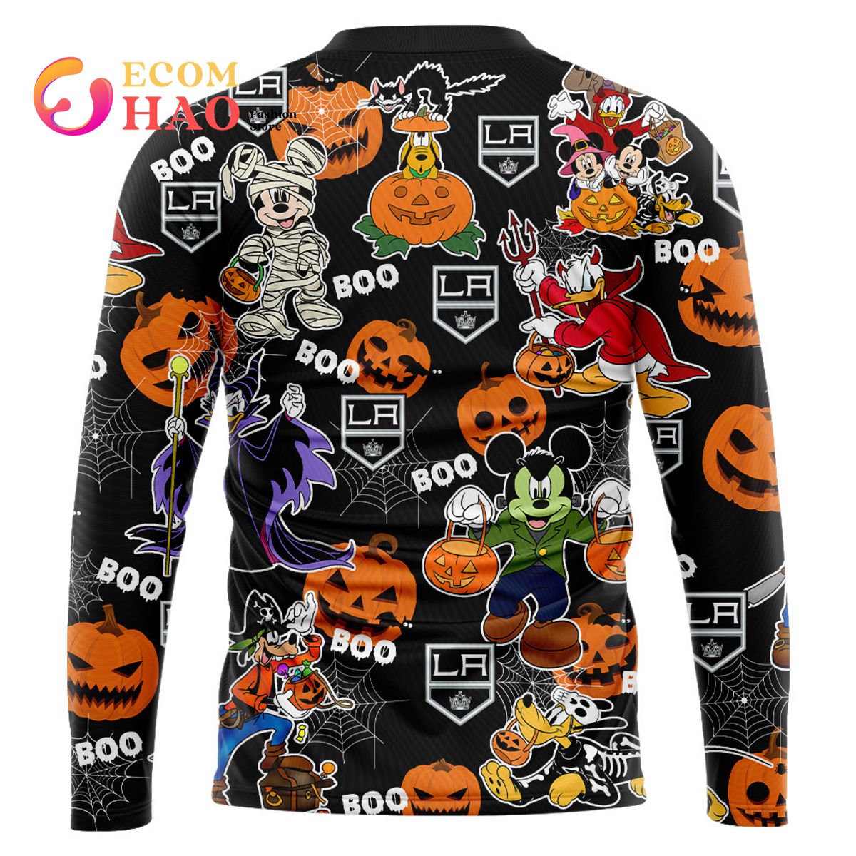 NHL LA Kings Halloween Jersey Mickey with Friends 3D Hoodie