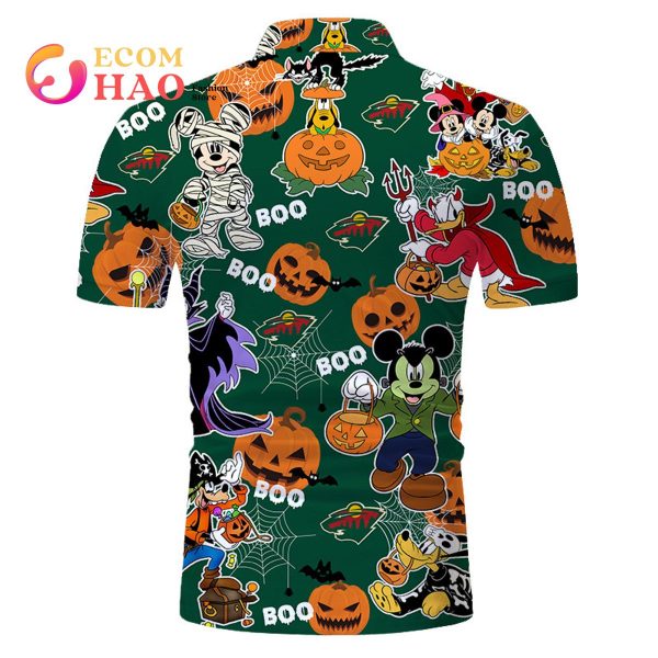 NHL Minnesota Wild Halloween Jersey Mickey with Friends 3D Hoodie