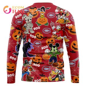 NHL Montreal Canadiens Halloween Jersey Mickey with Friends 3D Hoodie