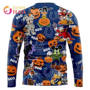 NFL Colts Halloween Jersey Mickey With Friends Style 3D Hoodie