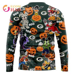 NFL Packers Halloween Jersey Mickey With Friends Style 3D Hoodie
