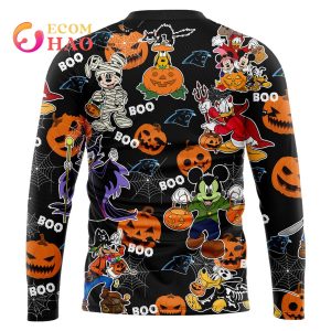 NFL Panthers Halloween Jersey Mickey With Friends Style 3D Hoodie