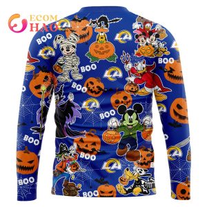 NFL Rams Halloween Jersey Mickey With Friends Style 3D Hoodie