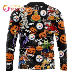 NFL Steelers Halloween Jersey Mickey With Friends Style 3D Hoodie