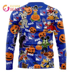 NHL New York Rangers Halloween Jersey Mickey with Friends 3D Hoodie