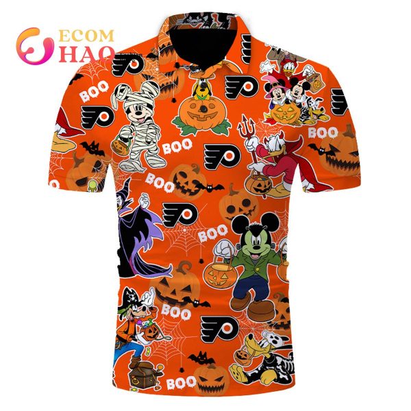 NHL Philadelphia Flyers Halloween Jersey Mickey with Friends 3D Hoodie