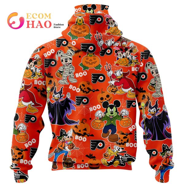 NHL Philadelphia Flyers Halloween Jersey Mickey with Friends 3D Hoodie