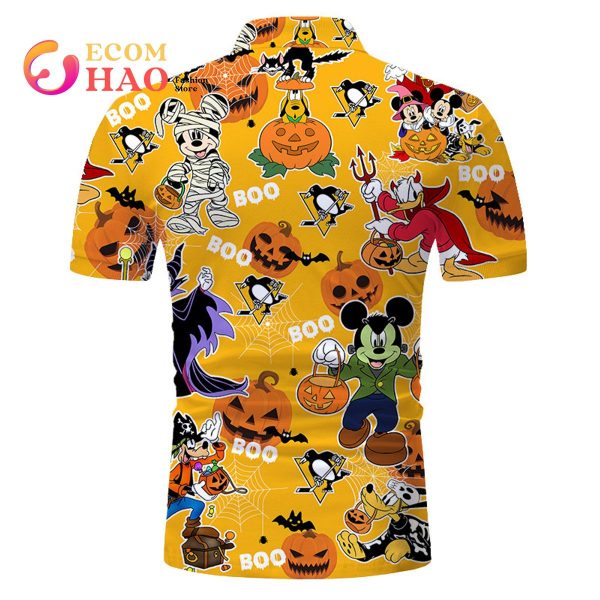 NHL Pittsburgh Penguins Halloween Jersey Mickey with Friends 3D Hoodie