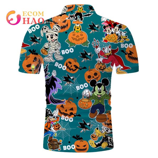 NHL San Jose Sharks Halloween Jersey Mickey with Friends 3D Hoodie