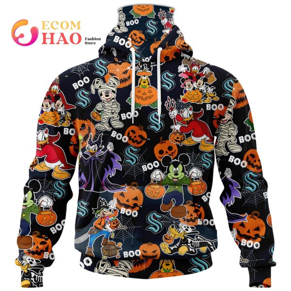 NHL Seattle Kraken Halloween Jersey Mickey with Friends 3D Hoodie