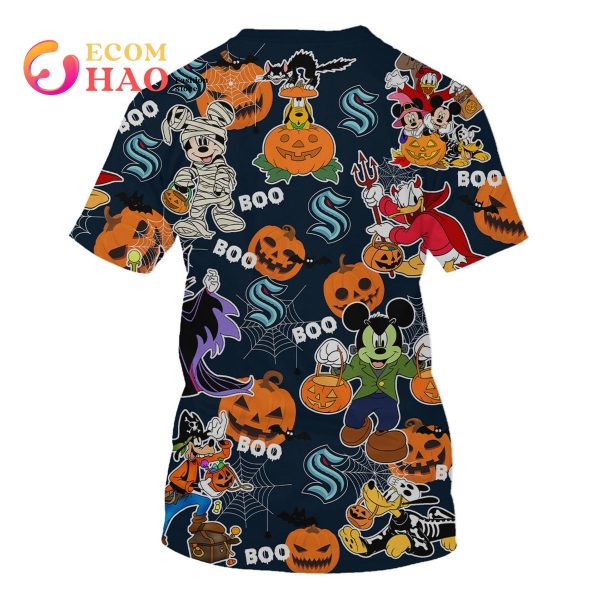 NHL Seattle Kraken Halloween Jersey Mickey with Friends 3D Hoodie