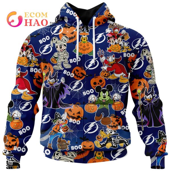 NHL Tampa Bay Lightning Halloween Jersey Mickey with Friends 3D Hoodie