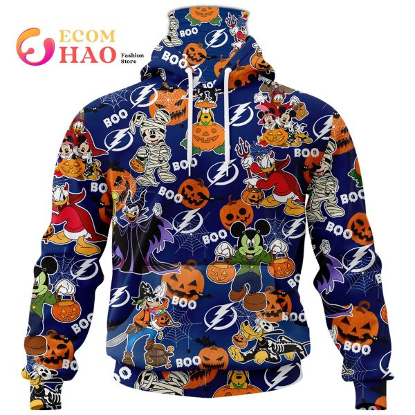 NHL Tampa Bay Lightning Halloween Jersey Mickey with Friends 3D Hoodie