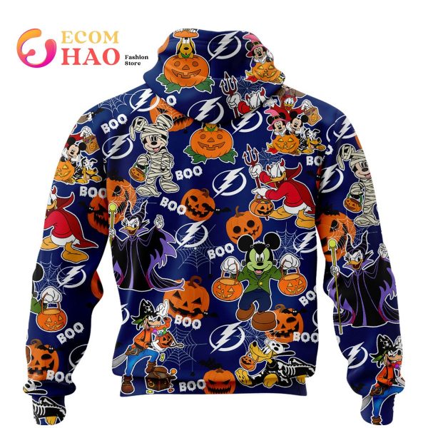 NHL Tampa Bay Lightning Halloween Jersey Mickey with Friends 3D Hoodie