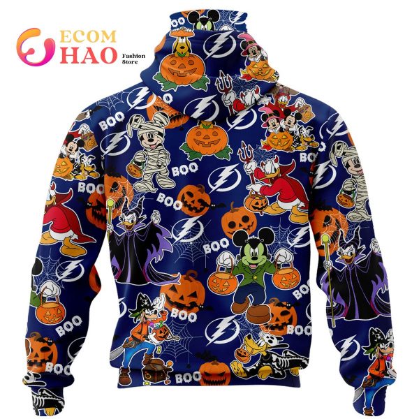 NHL Tampa Bay Lightning Halloween Jersey Mickey with Friends 3D Hoodie