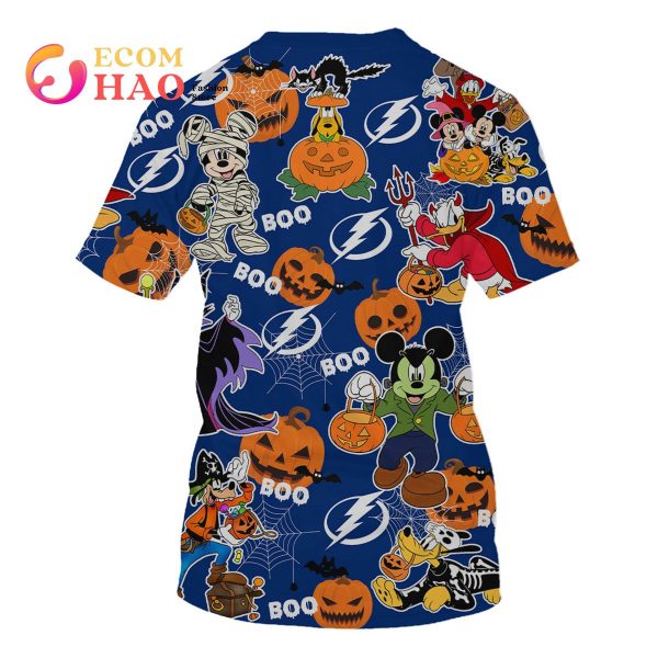 NHL Tampa Bay Lightning Halloween Jersey Mickey with Friends 3D Hoodie