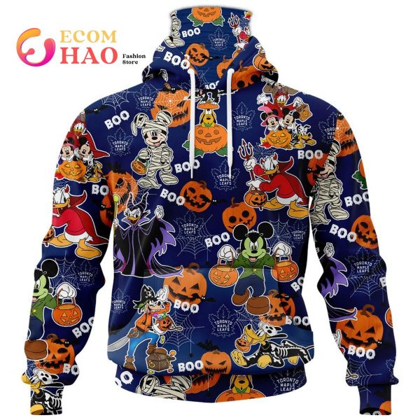 NHL Toronto Maple Leafs Halloween Jersey Mickey with Friends 3D Hoodie