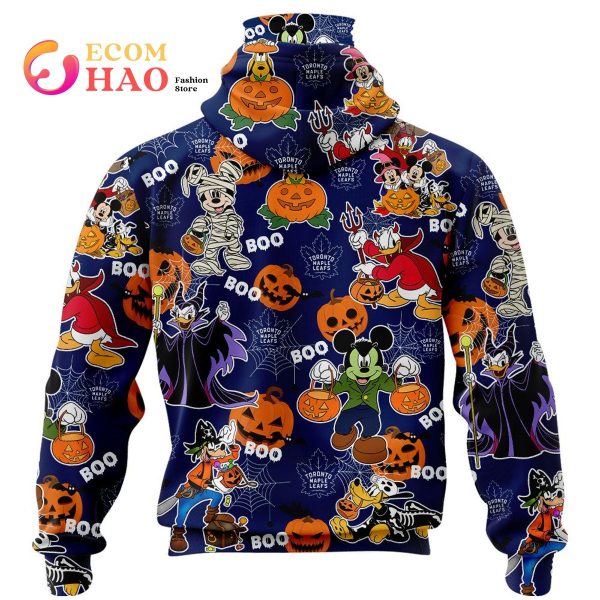 NHL Toronto Maple Leafs Halloween Jersey Mickey with Friends 3D Hoodie