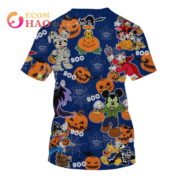 NHL Toronto Maple Leafs Halloween Jersey Mickey with Friends 3D Hoodie
