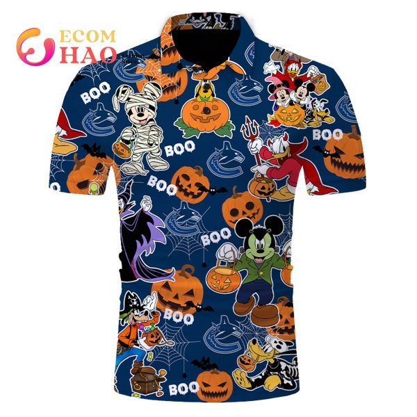 NHL Vancouver Canucks Halloween Jersey Mickey with Friends 3D Hoodie