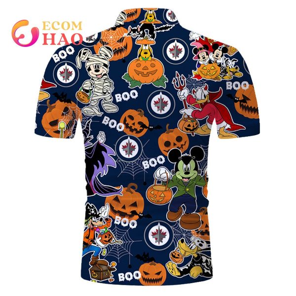 NHL Winnipeg Jets Halloween Jersey Mickey with Friends 3D Hoodie