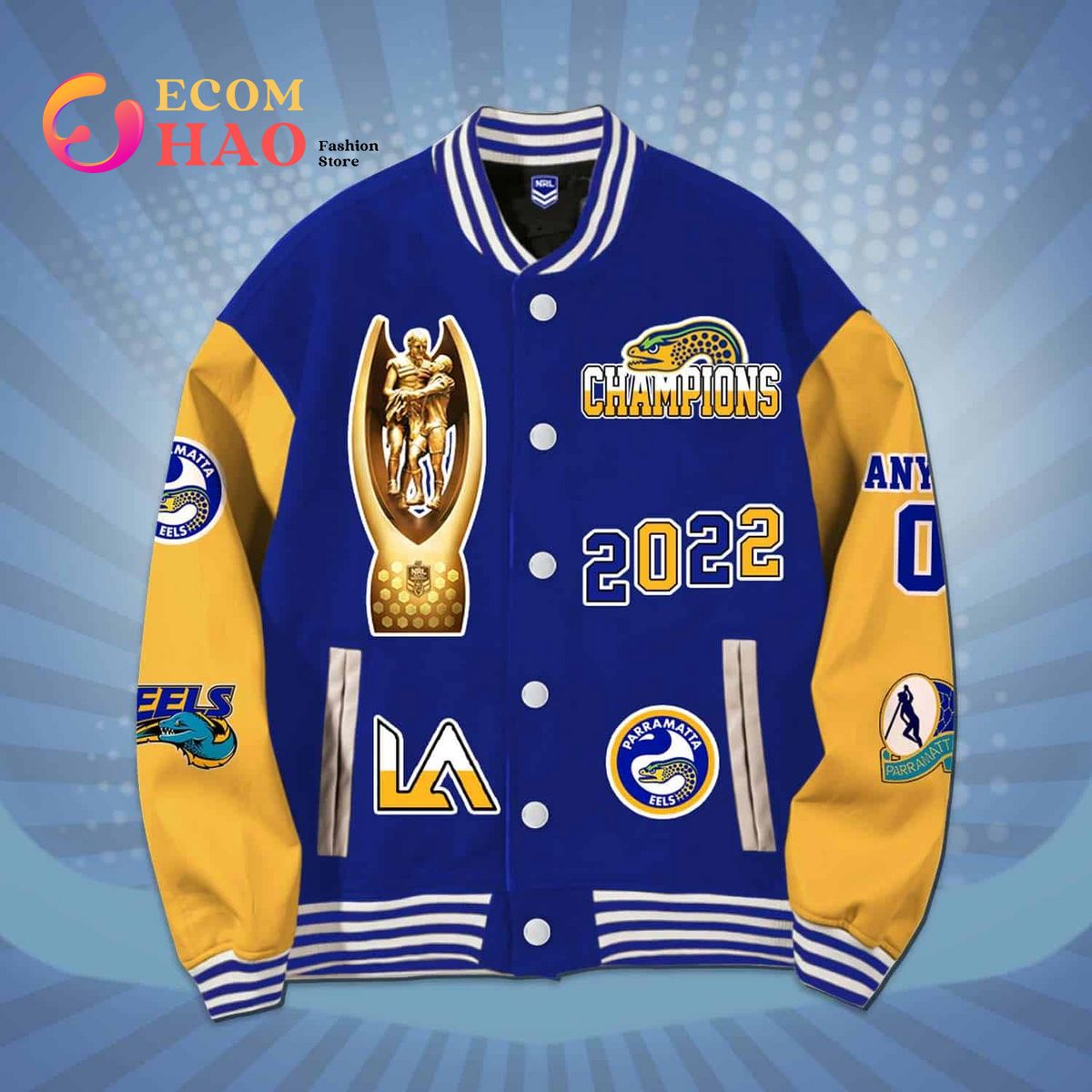 NRL Parramatta Eels Rugby Jacket Congratulations to New Champion of National Rugby League 2022