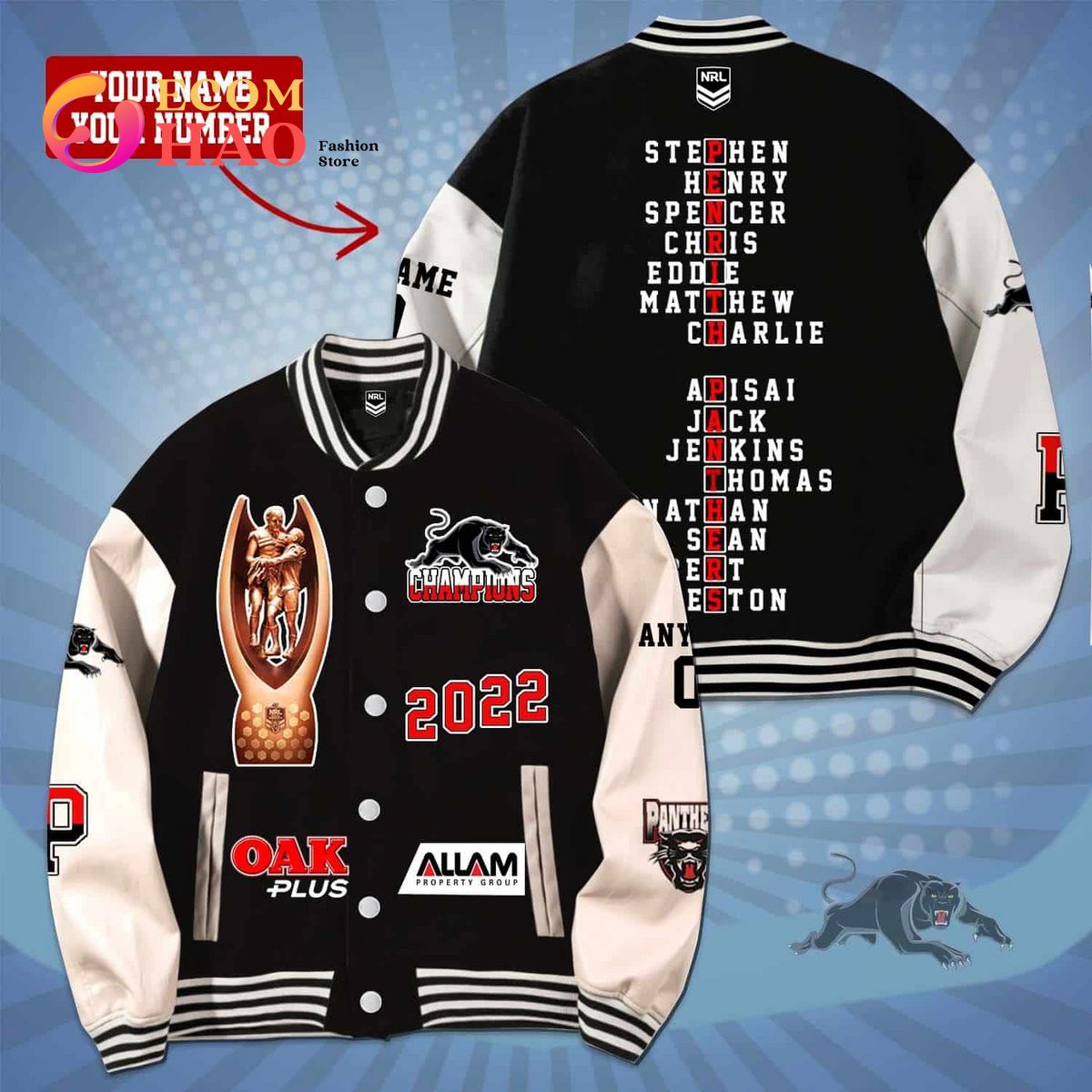 NRL Penrith Panthers Rugby Jacket Congratulations to New Champion of National Rugby League 2022