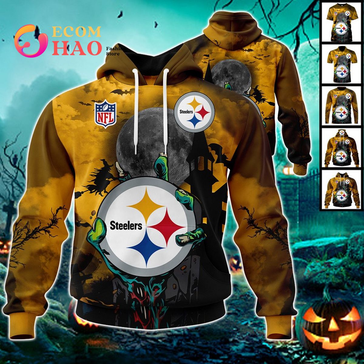 NFL Iron Maiden Pittsburgh Steelers T shirts 3D For Mens - Banantees