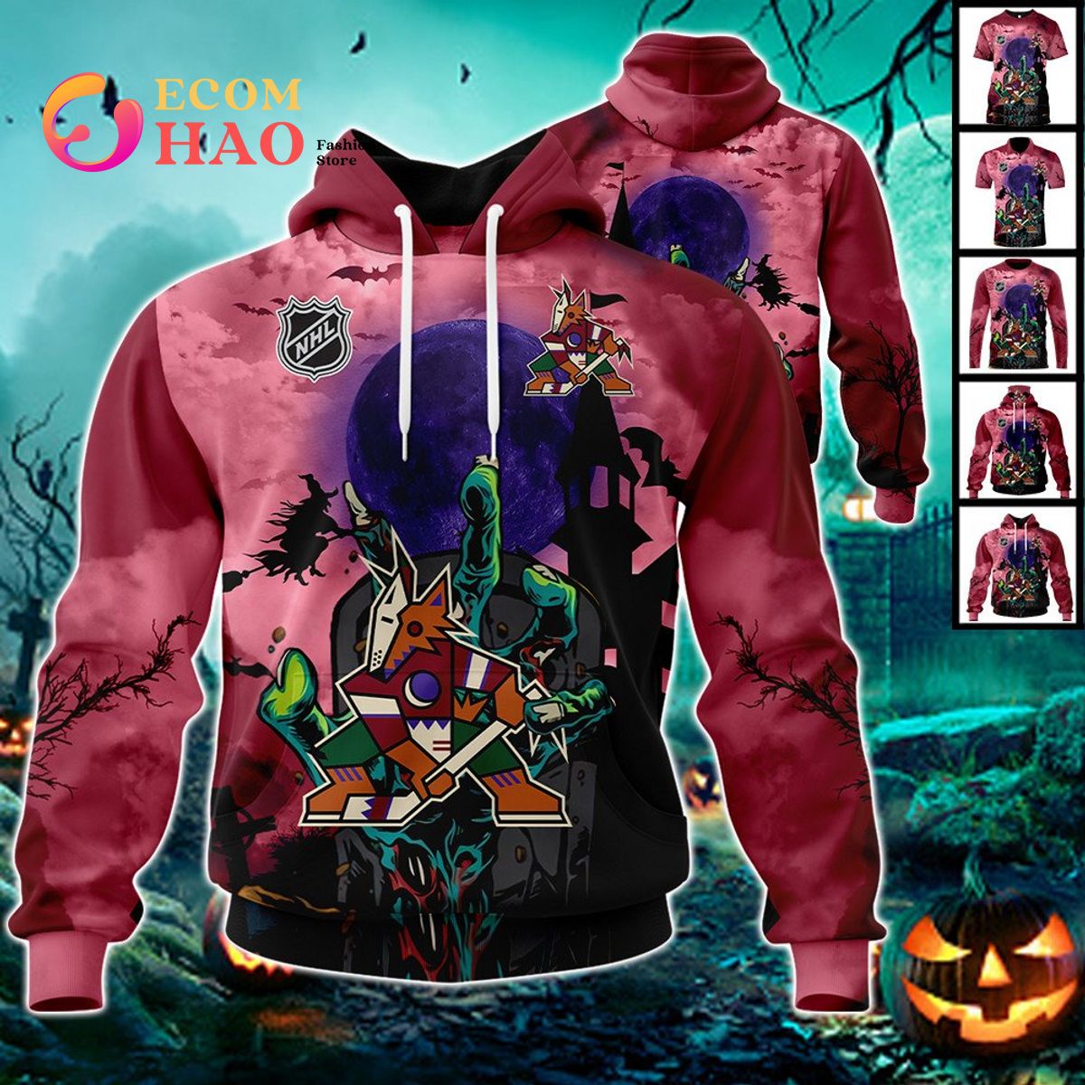 NHL Arizona Coyotes Halloween Jersey Gifts For Fan 3D Hoodie