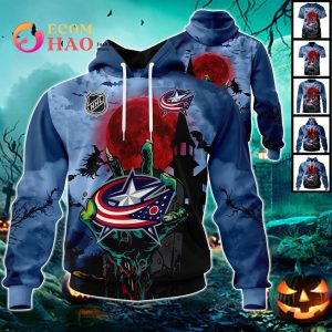 NHL Columbus Blue Jackets Halloween Jersey Gifts For Fan 3D Hoodie