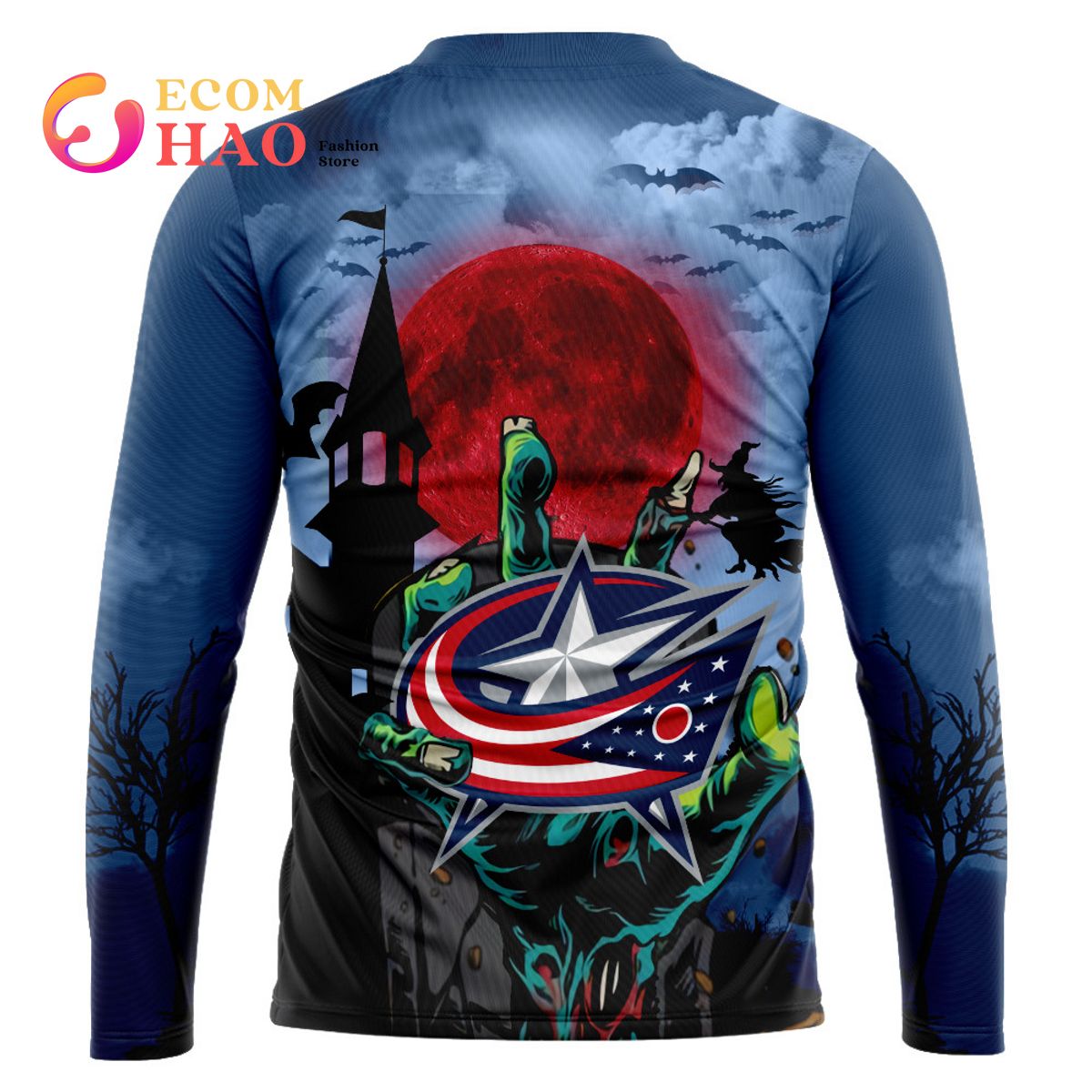 NHL Columbus Blue Jackets Halloween Jersey Gifts For Fan 3D Hoodie