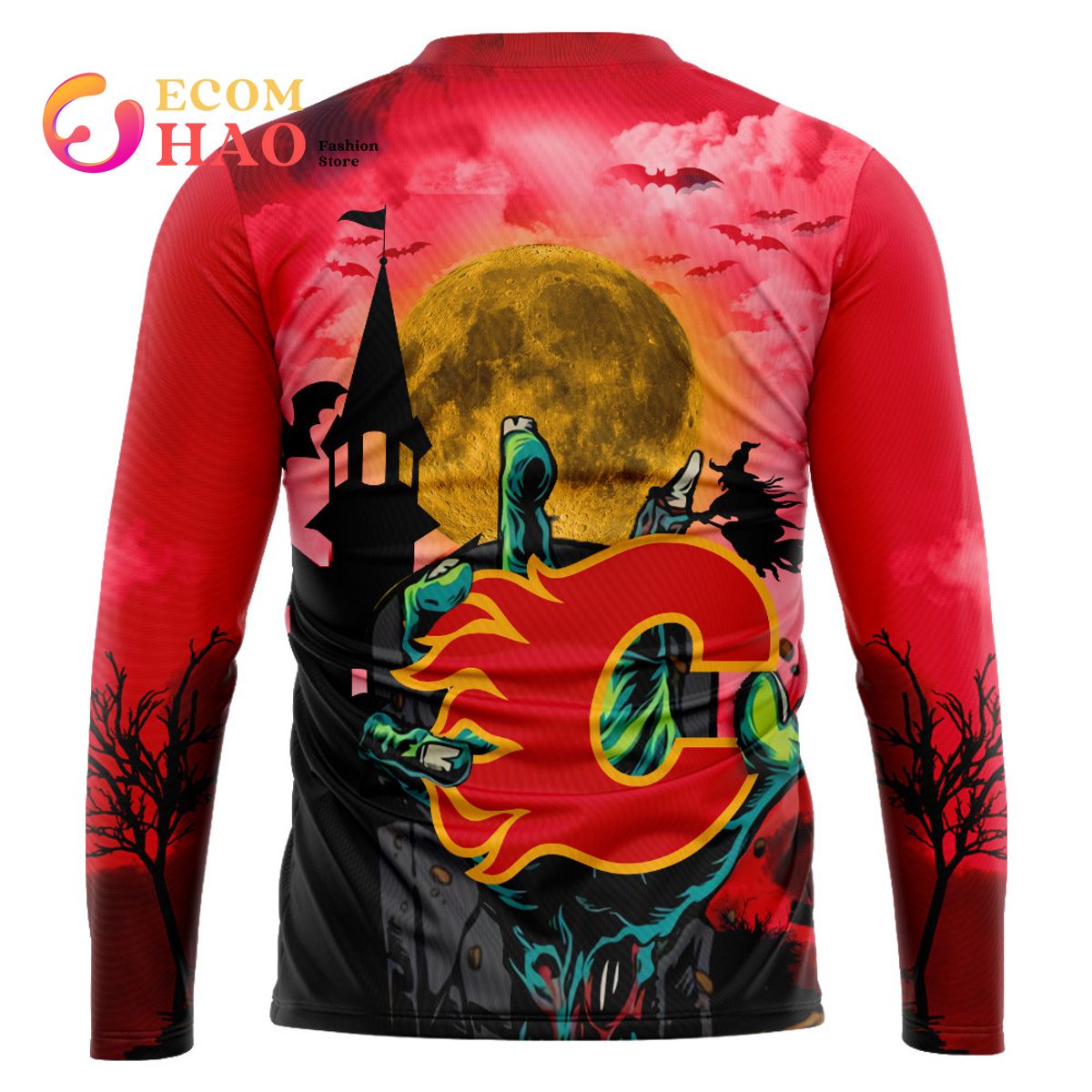 NHL Flames Halloween Jersey Gifts For Fan 3D Hoodie