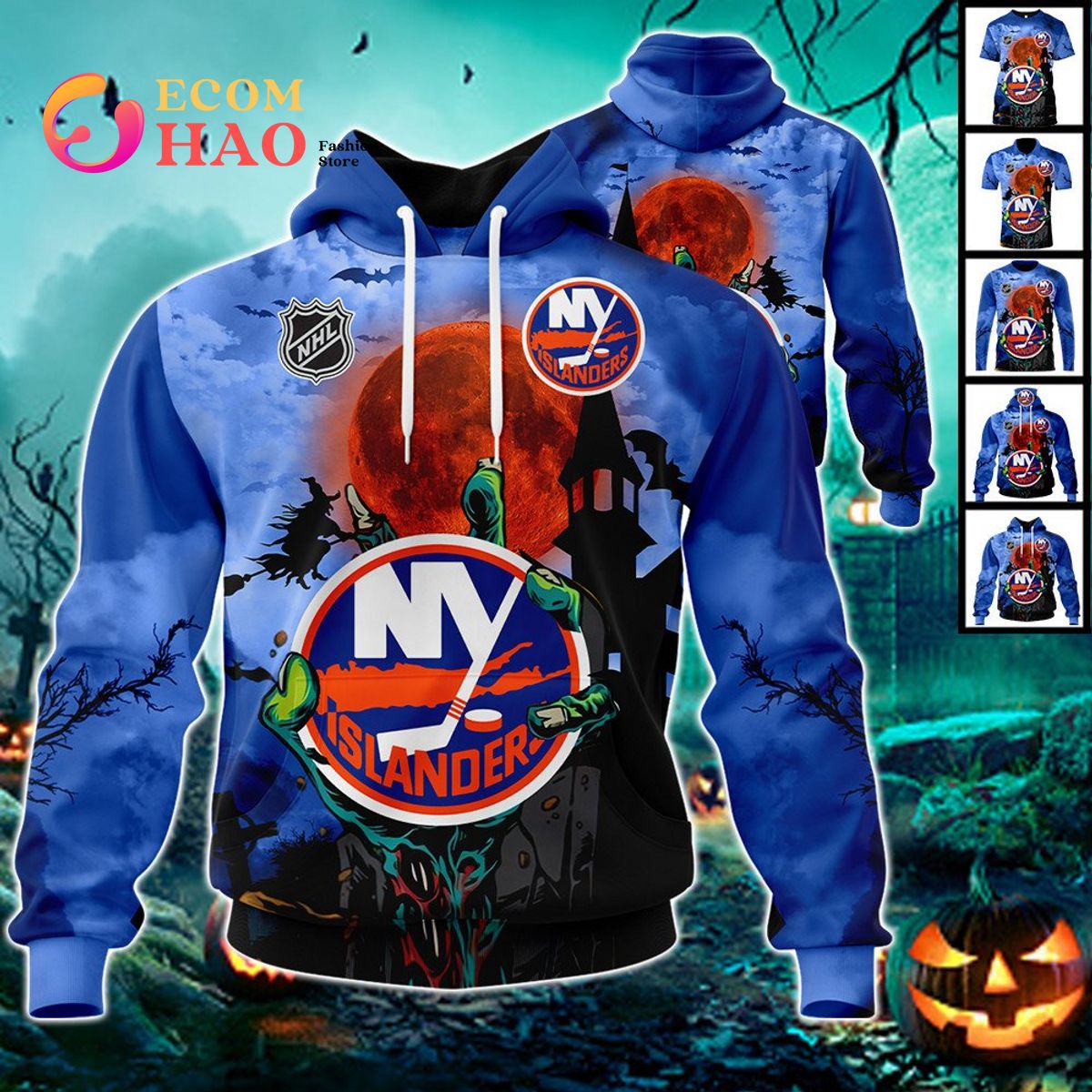 NHL NY Islanders Halloween Jersey Gifts For Fan 3D Hoodie