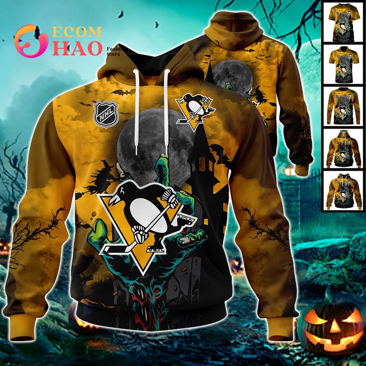 NHL Pittsburgh Penguins Halloween Jersey Gifts For Fan 3D Hoodie