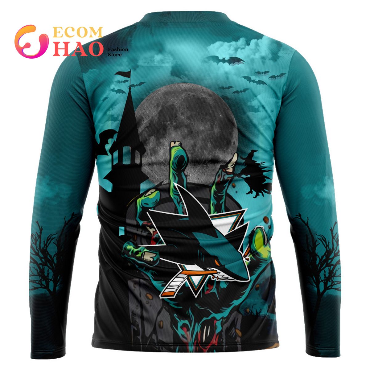 NHL San Jose Sharks Halloween Jersey Gifts For Fan 3D Hoodie