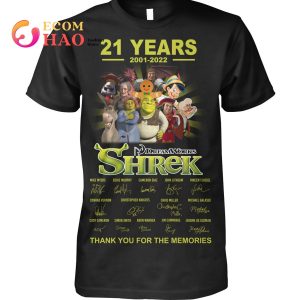 21 Years 2001 – 2022 Dream Works Shrek Thank You For The Memories T-Shirt