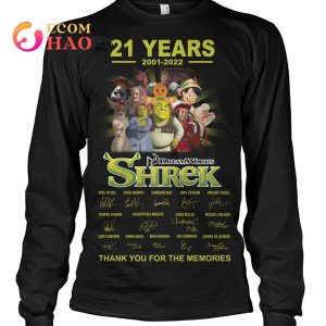 21 Years 2001 – 2022 Dream Works Shrek Thank You For The Memories T-Shirt