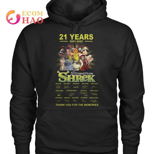 21 Years 2001 – 2022 Dream Works Shrek Thank You For The Memories T-Shirt