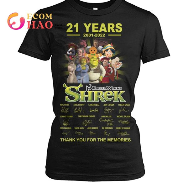 21 Years 2001 – 2022 Dream Works Shrek Thank You For The Memories T-Shirt