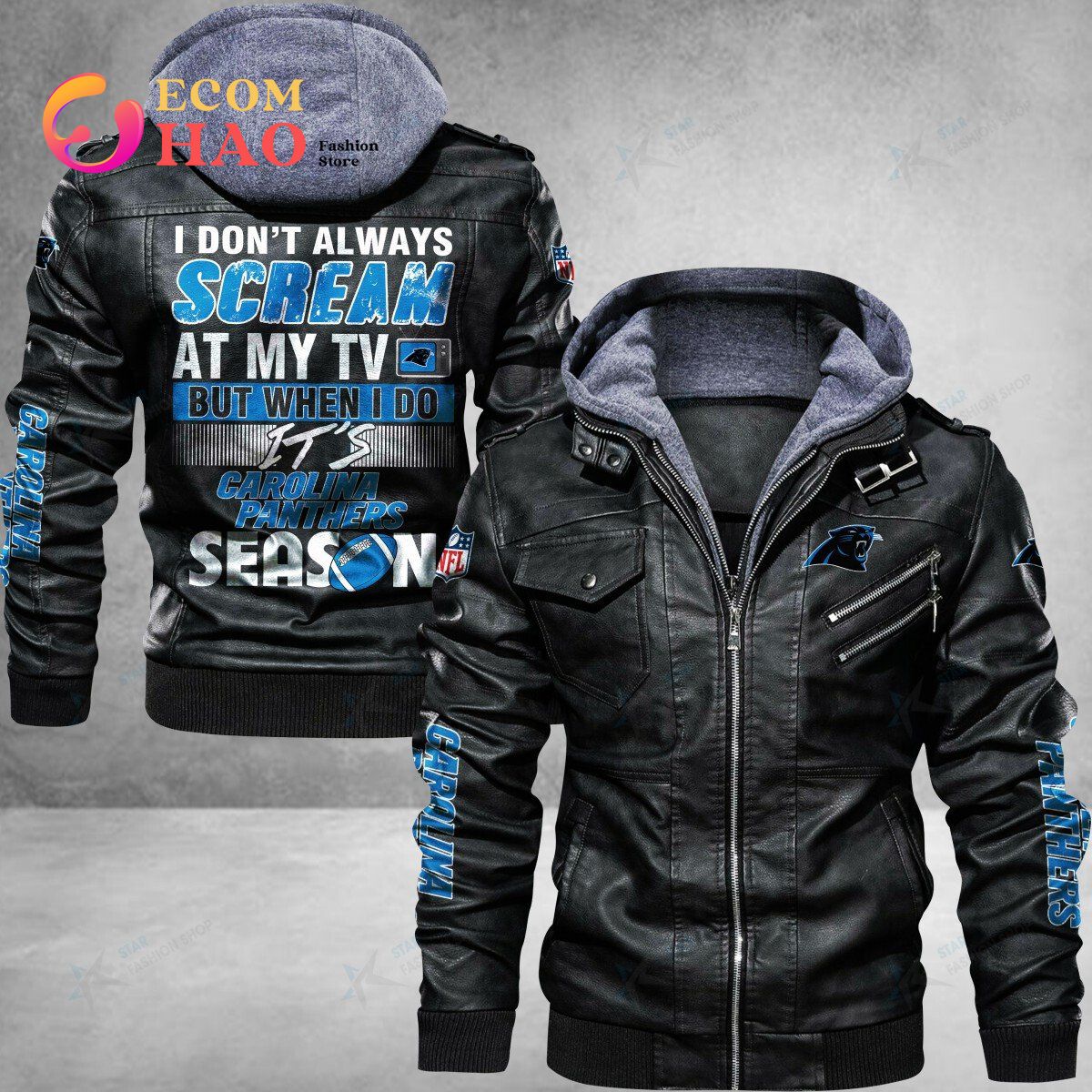 NFL Carolina Panthers Leather Jacket