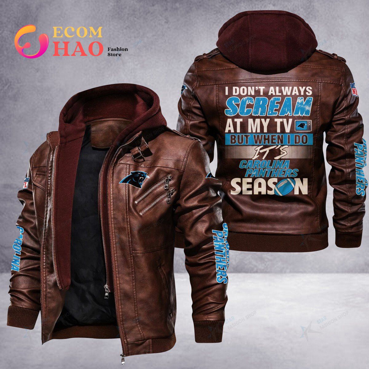 NFL Carolina Panthers Leather Jacket