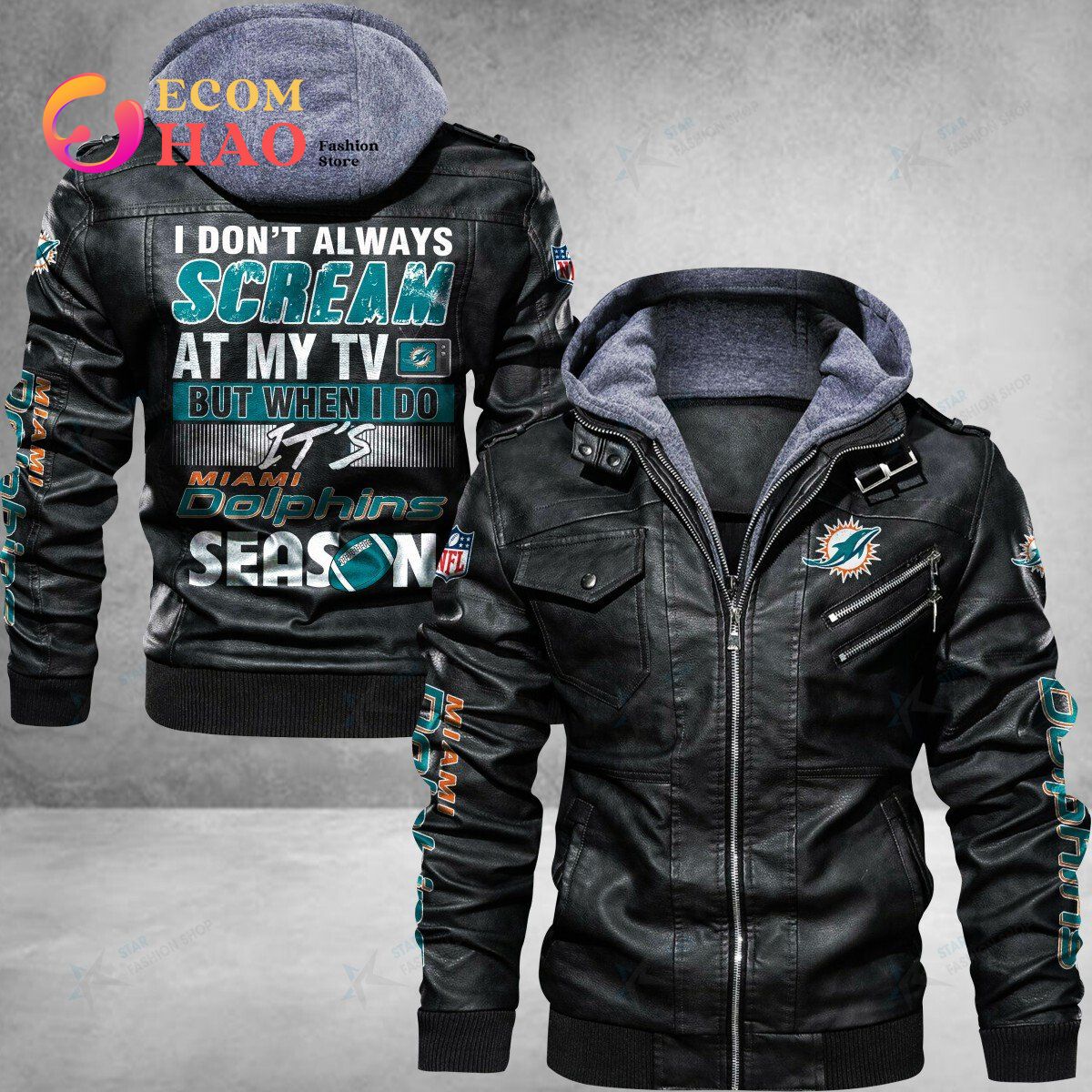 NFL Miami Dolphins Leather Jacket