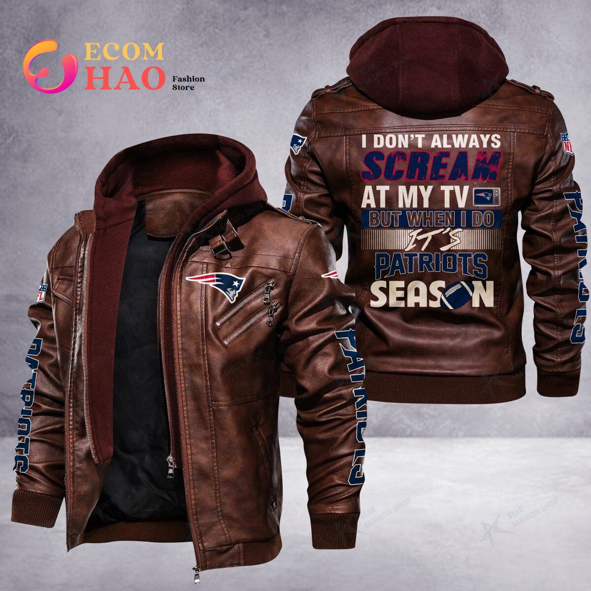 NFL New England Patriots Leather Jacket